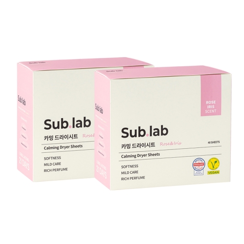 자우버 서브랩 카밍 드라이시트 로즈아이리스 40매 (2개)