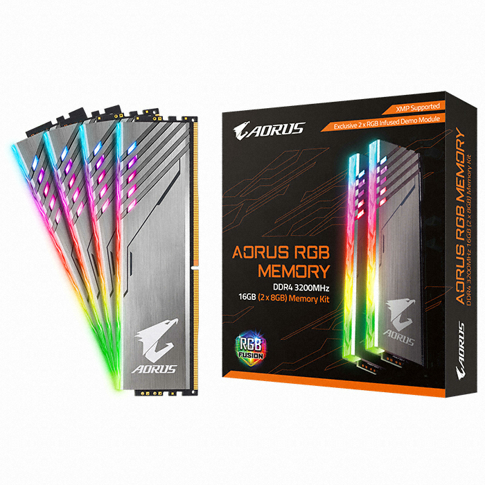 GIGABYTE AORUS DDR4-3200 CL16 RGB with Demo kit 패키지 (16GB(8Gx2))_이미지