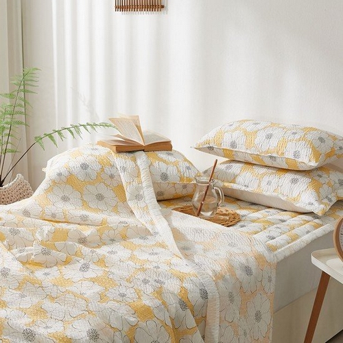 벨리타 시원한 여름 이불 시어서커 얇은 홑이불 패드세트