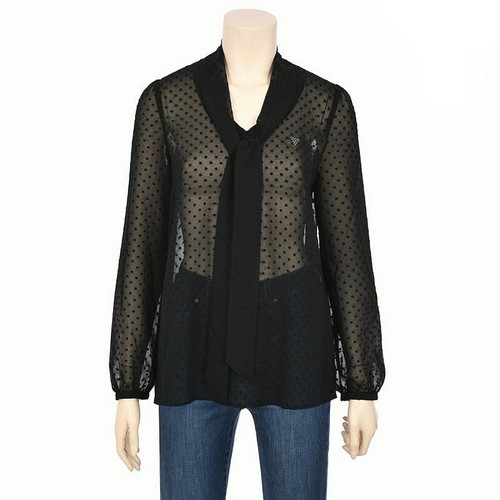 게스 타이 넥 묶음 블라우스 YJ3W4287_이미지