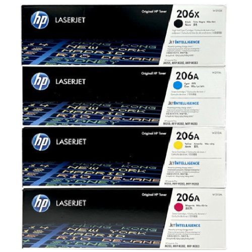 HP 정품 206X/206A (W2110X, W2111A, W2112A, W2113A) 4색 세트