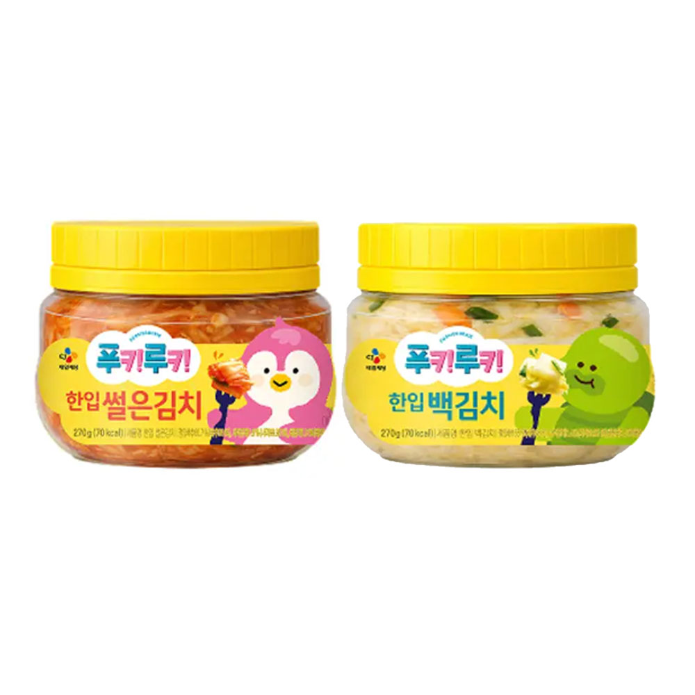 CJ제일제당 푸키루키 한입 썰은김치 270g + 백김치 270g (6개)_이미지
