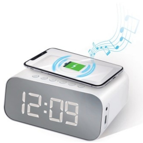 코시 올인원 블루투스 스피커 디지털 탁상시계 미드센추리 SP4067BT_이미지