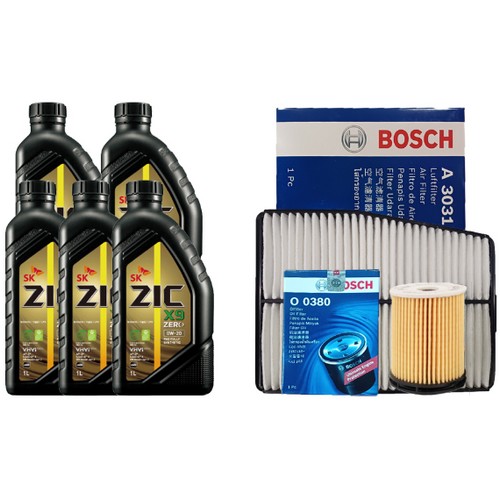 SK엔무브 지크 제로 X9 0W20 5L + 보쉬필터 현대 더뉴 싼타페TM 1.6 하이브리드_이미지