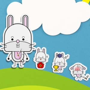 na002-인테리어벽시계-귀여운토끼