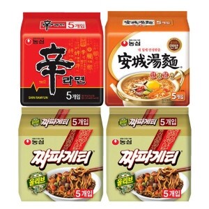 농심 신라면5개 + <b>안성탕면</b>5개 + 짜파게티10개