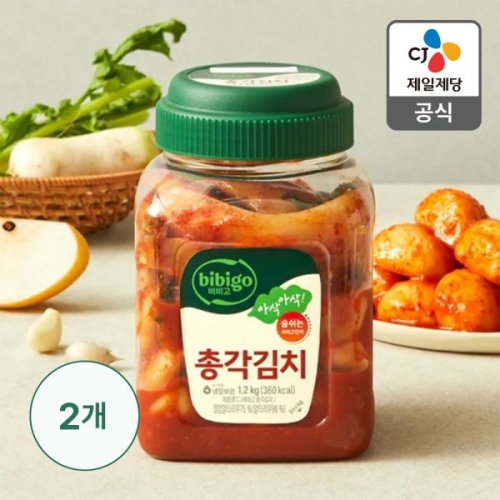비비고 총각김치 용기형 1.2kg (2개)_이미지