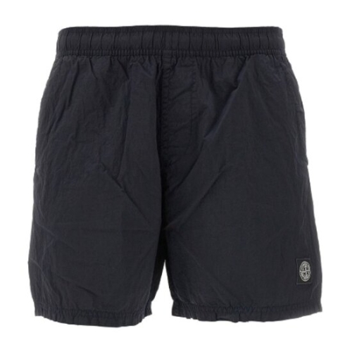 스톤아일랜드 블랙 엘라스틱 웨이스트밴드 캐주얼 쇼츠 K1S15B1