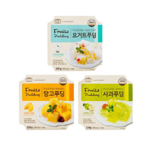 엠디에스코리아 샐러드미인 미니푸딩 660g (사과푸딩220g+요거트푸딩220g+망고푸딩220g)_이미지