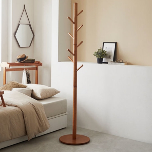 하이목스 원목 원형받침 스탠드 옷걸이 (39cm)_이미지