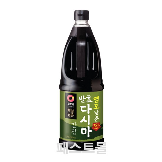 청정원 햇살담은 염도낮춘 발효 다시마 간장 1.7L (1개)