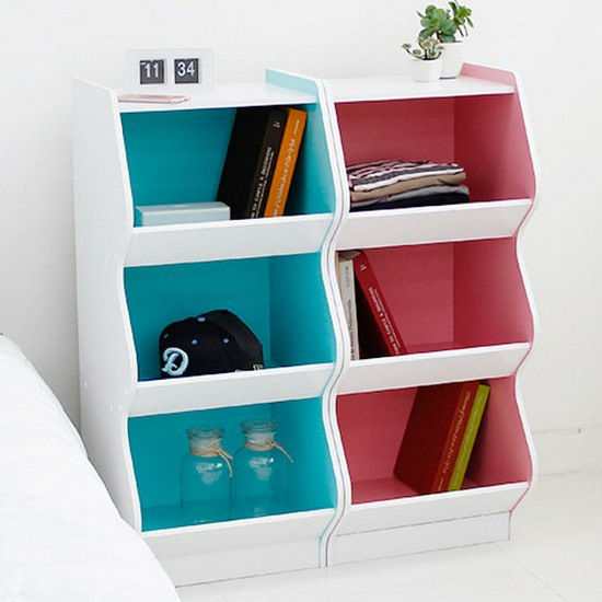 웨이브 공간박스 3단