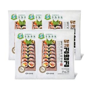 성경식품 지도표성경김 두번구운 김밥김 10매 21g [5개]