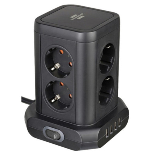 8구 메인스위치 USB 소켓 타워형 멀티탭 해외구매