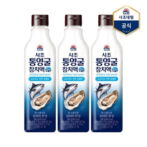 사조대림 통영굴 참치액 500g (3개)