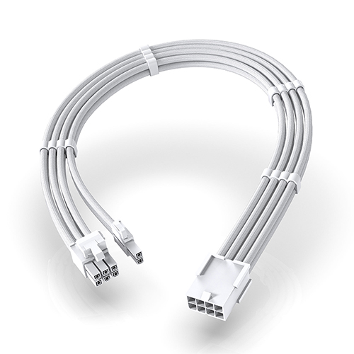EZDIY-FAB PCIE 6+2 연장 슬리빙 케이블 (0.3m, 화이트)