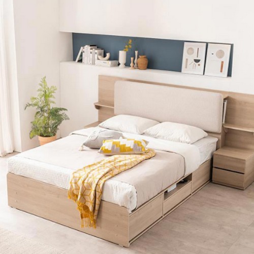 라자가구 더잠 그리다 수납 LED침대 S (매트별도)_이미지