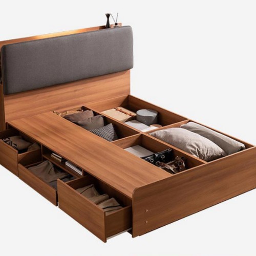 라자가구 더잠 그리다 수납 LED침대 S (매트별도)_이미지