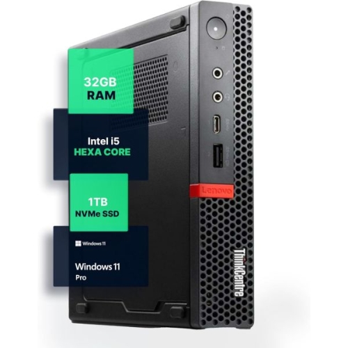 레노버 M720Q 씽크센터 미니 PC 윈도우 11 프로 인텔 i5-8400T 32GB 램 + 1TB NVME 5G WiFi 블루투..