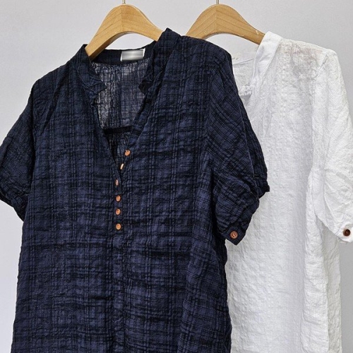 시드마켓 헨니반오픈버튼체크남방 406S271S 빅사이즈 여성의류