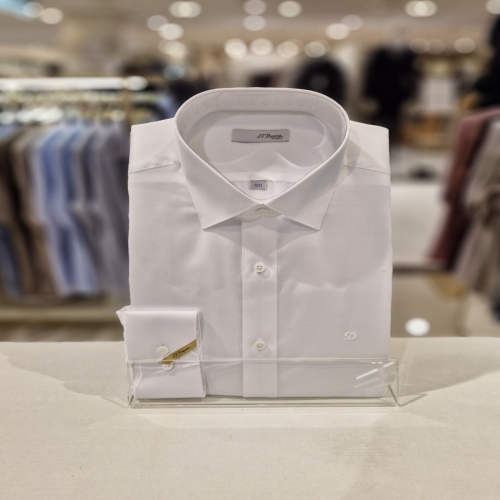 ST듀퐁 셔츠 SE5SM21LS351SWH 하이퀄리티의 순면 300수 트윌 화이트 슬림 핏 셔츠