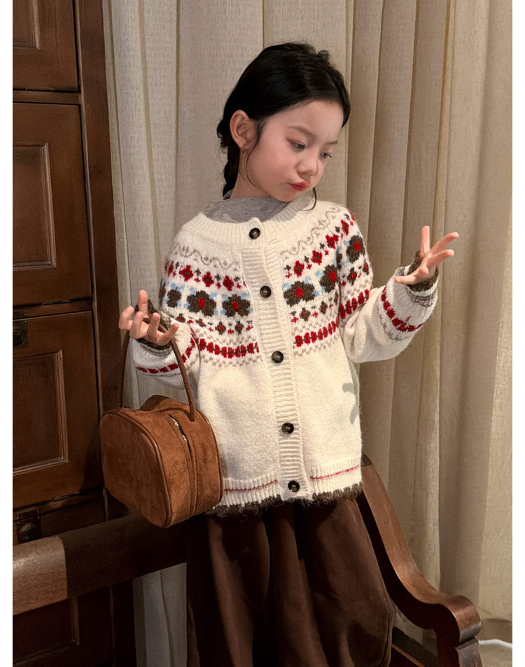 노르딕 플라워 니트 가디건 R19575