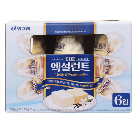 빙그레 엑설런트 콘 6개입 1.02L (1개)