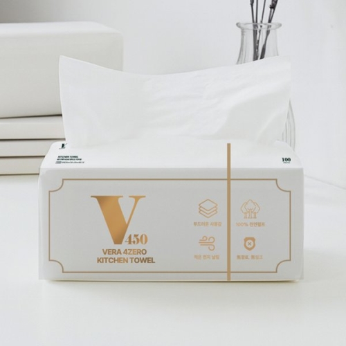 광진산업 베라 4ZERO 무해력 팝업 뽑아쓰는 키친타월 100매 (9입)