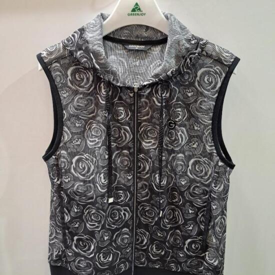 그린조이 로즈프린트 후드 베스트 GP25KV63W