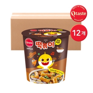 태경농산 오테이스트 농심태경 핑크퐁 아기상어 떡볶이 / 고소한 짜장맛 116g 12개