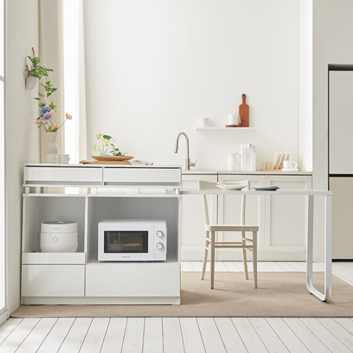 나무뜰 올리브 확장형 렌지대 홈바 아일랜드 식탁 1000 (의자별도)_이미지