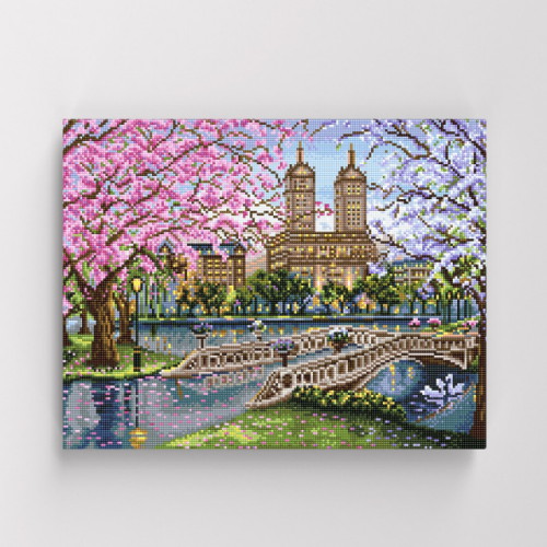 아이러브페인팅 DIY 캔버스형 보석십자수 어느 멋진 봄날_이미지