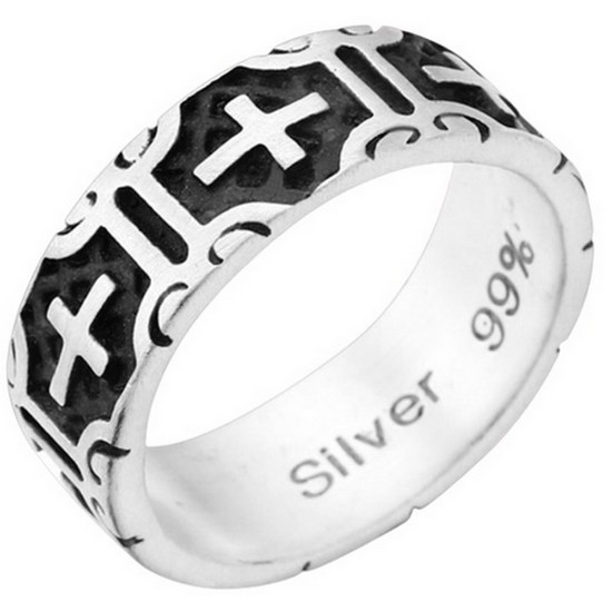 골드앤실버 십자가 실버 크로스 반지_이미지