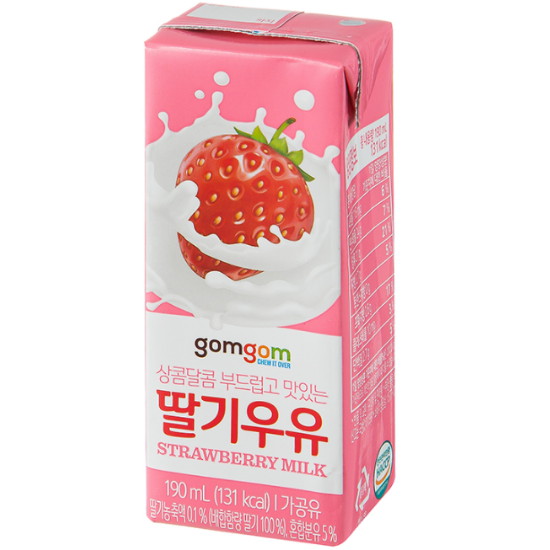 쿠팡 곰곰 상콤달콤 부드럽고 맛있는 딸기우유 190ml (멸균)