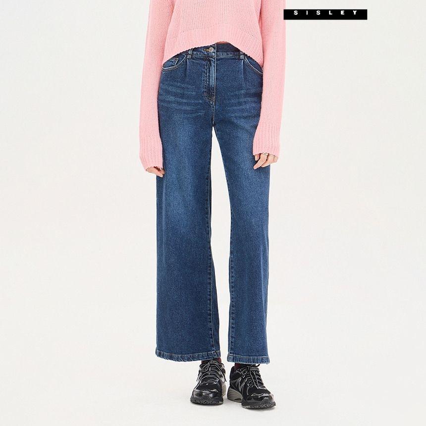SISLEY 원턱 워싱 와이드 데님 팬츠 SADP38461 724416