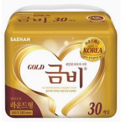세한 금비 골드 라운드형 속기저귀 30개 (6팩(180개))
