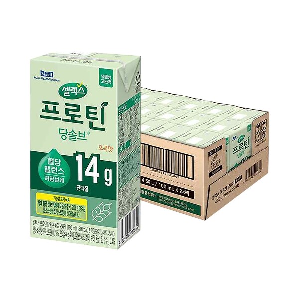 매일유업 셀렉스 프로틴 당솔브 오곡맛 190ml (24개)_이미지