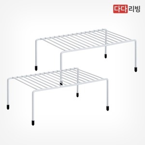 다다리빙 레이 접시정리대 소 화이트 2개 /주방 싱크대 선반_이미지