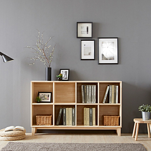 우아미가구 모노 스토리 2단 원목 책장 (138cm)