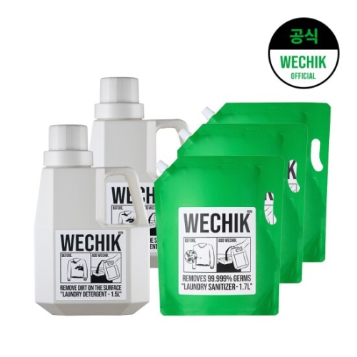 위칙 파워 효소 세탁세제 1.5L 2개 + 소독 섬유유연제 리필 1.7L 3개_이미지
