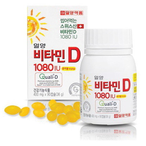 일양약품 씹어먹는 비타민D 1080IU 90캡슐 (2개)