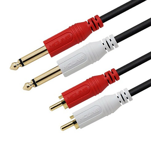 맥라인 MC-PA08 2RCA to 6.3mm 2모노 케이블 (50m)_이미지