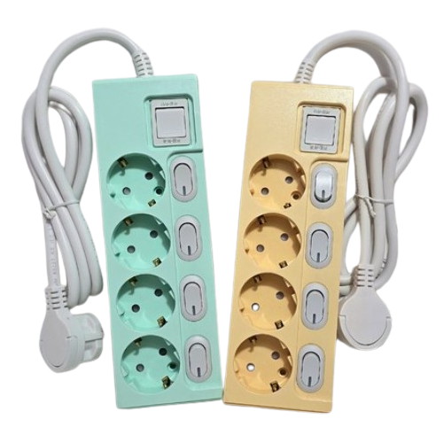 원스탑 4구16A 메인 개별스위치 컬러 제로갭 슬림멀티탭 (1m)_이미지