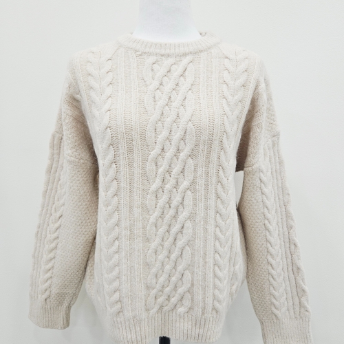 포커스 꽈배기라운드니트 FW5K3KT3278BE_SH