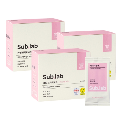 자우버 서브랩 카밍 드라이시트 로즈아이리스 40매 (3개)