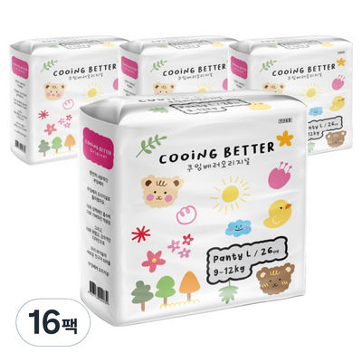 쿠잉 베러 오리지널 팬티형 기저귀 대형-공용 (416매)_이미지