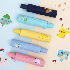 포켓몬스터 피카츄 심플 3단 완전 자동 접이식 우산