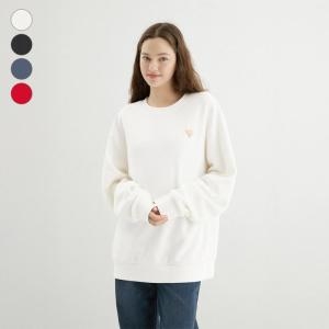 게스 남녀공용 세미오버핏 미니삼각 기모 맨투맨 MP4K9460_이미지