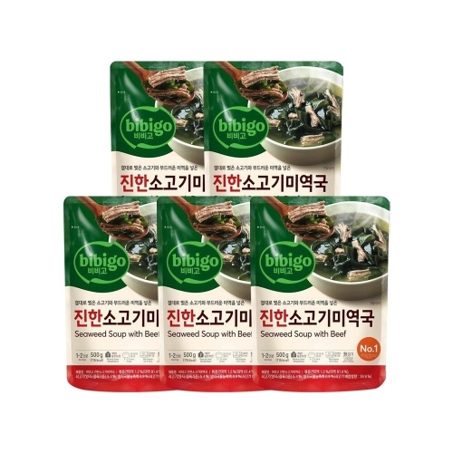 CJ제일제당 비비고 진한 소고기 미역국 500g [5개]