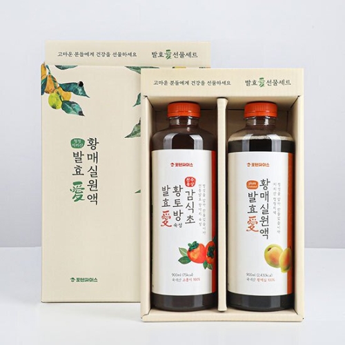 발효애 황매실원액 900ml + 황토방 감식초 900ml